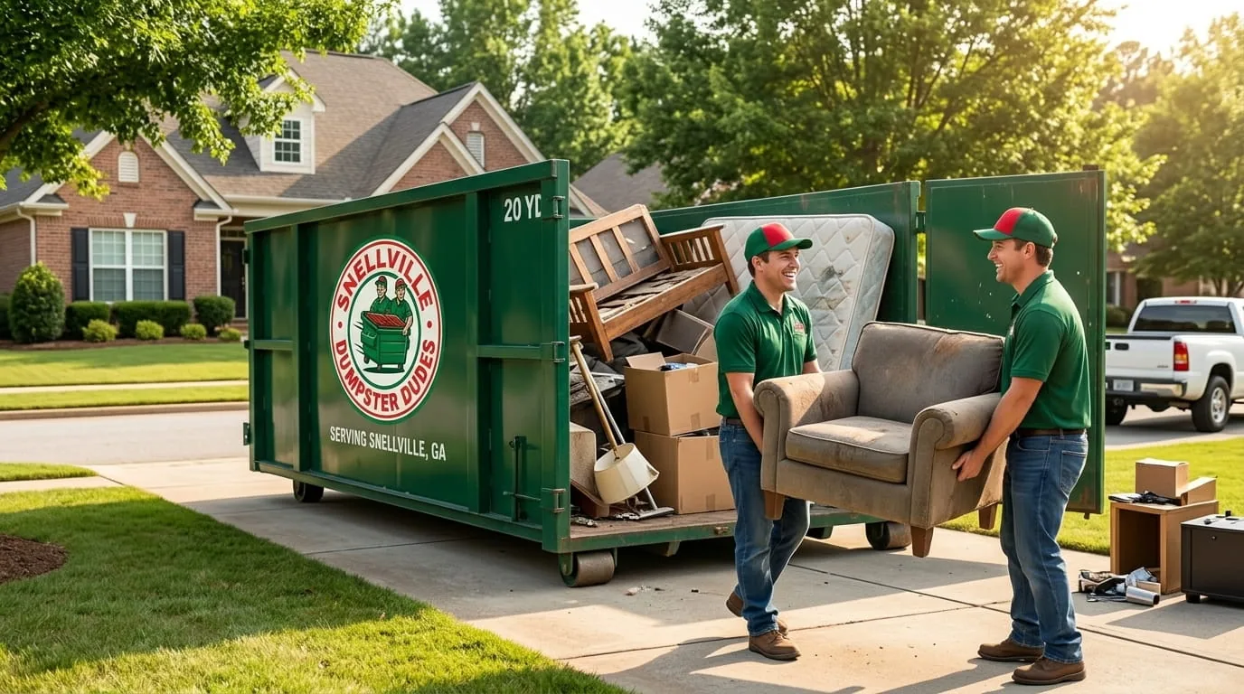 Dumpster rental in Mountain Park GA Roll-off dumpster rental serving Mountain Park, GA