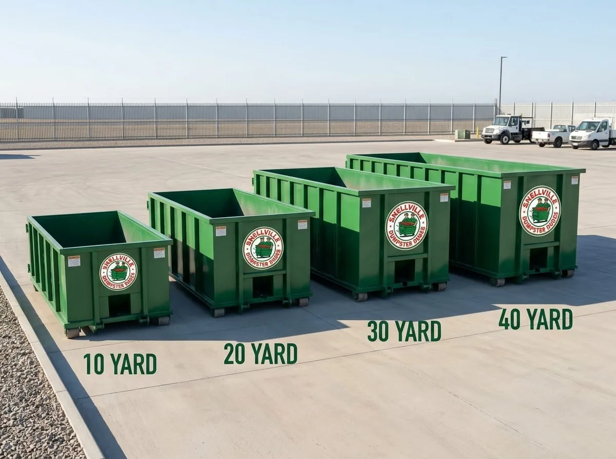 Roll-off dumpster on a Snellville, GA driveway ready for loading